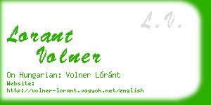 lorant volner business card