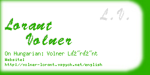 lorant volner business card